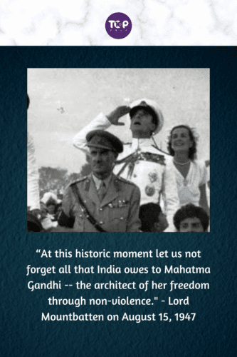 Happy Independence Day India - Lord Mountbatten and Lady Mountbatten Saluting the Indian Flag