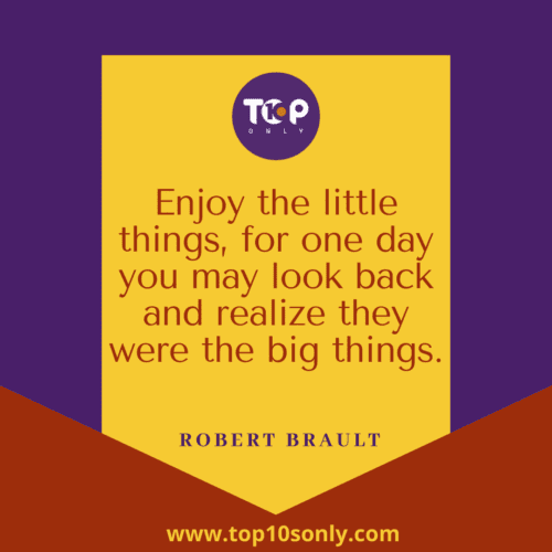 Top 10 World Gratitude Day Quotes & Sayings - Enjoy the little things, for one day you may look back and realize they were the big things - Robert Brault