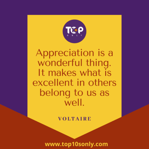 Top 10 World Gratitude Day Quotes & Sayings - Appreciation is a wonderful thing. It makes what is excellent in others belong to us as well - Voltaire
