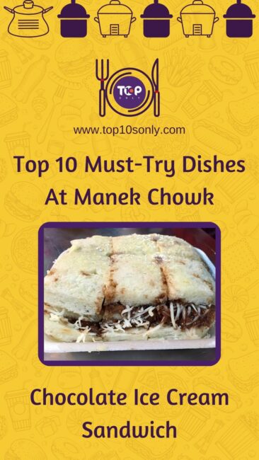 top 10 must try foods at manek chowk, gujarat chocolate ice cream sandwich
