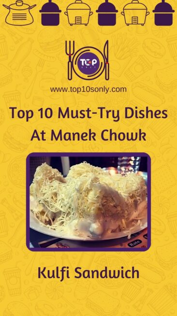 top 10 must try foods at manek chowk, gujarat kulfi sandwich
