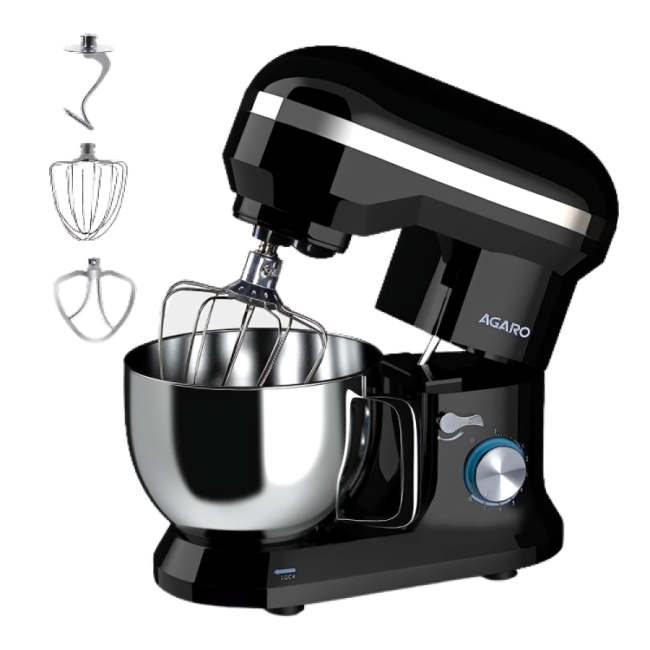 agaro royal stand mixer 1000w with 5l ss bowl and 8 speed setting