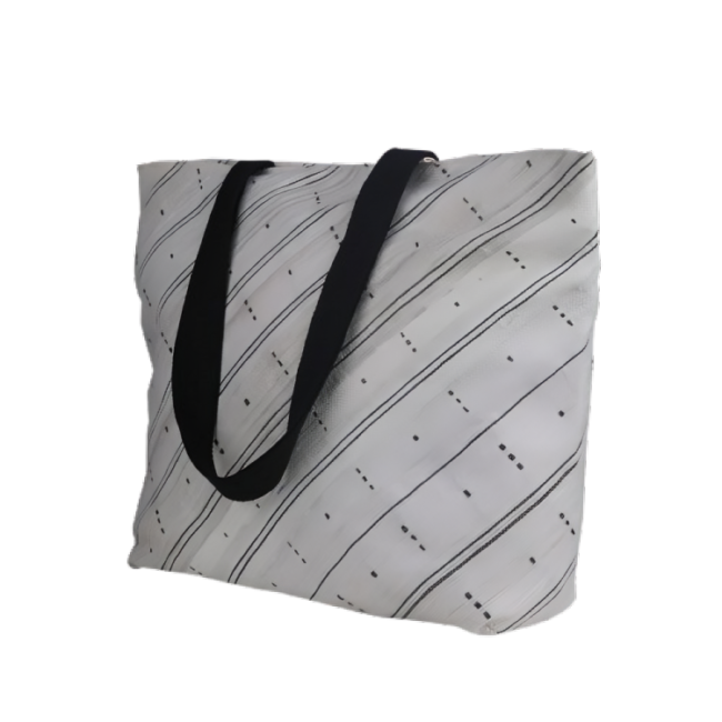 designer beach bag black and white eco kaari