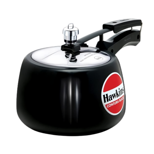 hawkins 3 litre contura black pressure cooker hard anodised inner lid cooker handi cooker black cb30