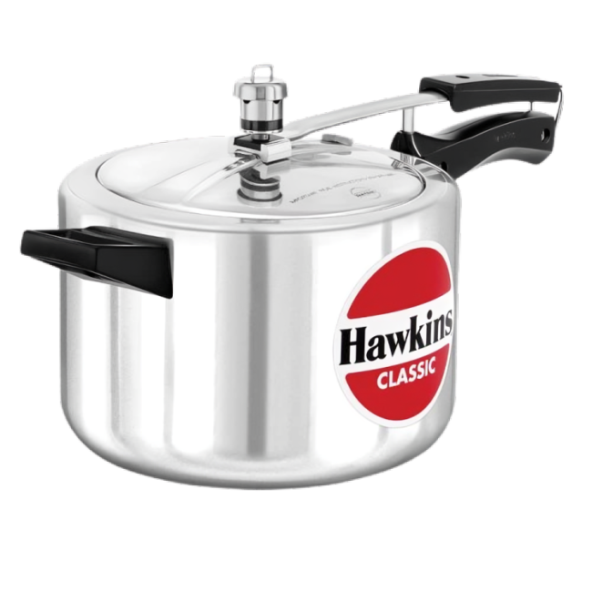 hawkins classic aluminium inner lid pressure cooker 5 litre silver cl50 5 liter