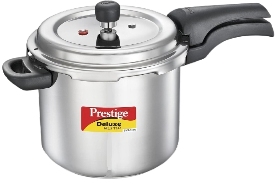 prestige 5.5 litres svachh deluxe alpha induction base outer lid stainless steel pressure cooker