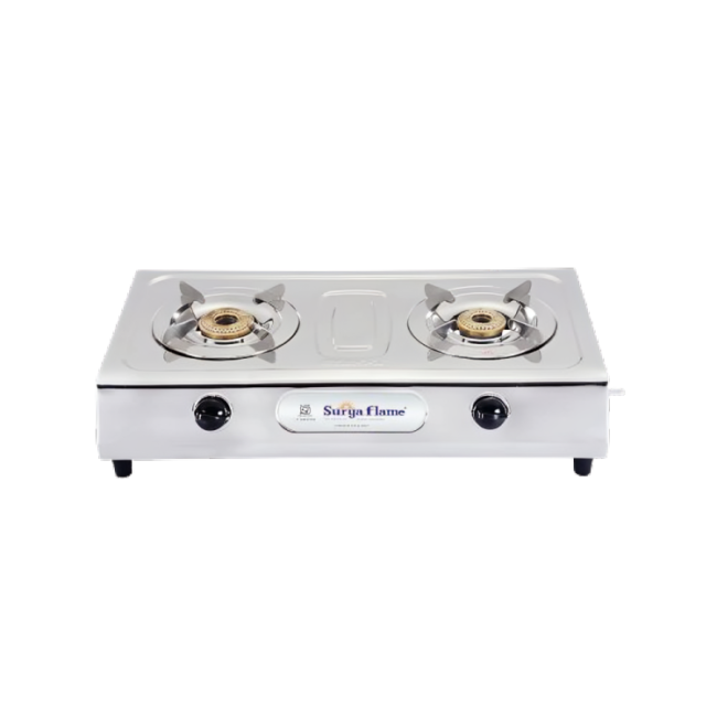 surya flame ultimate png 2 burner gas stove with stainless steel body