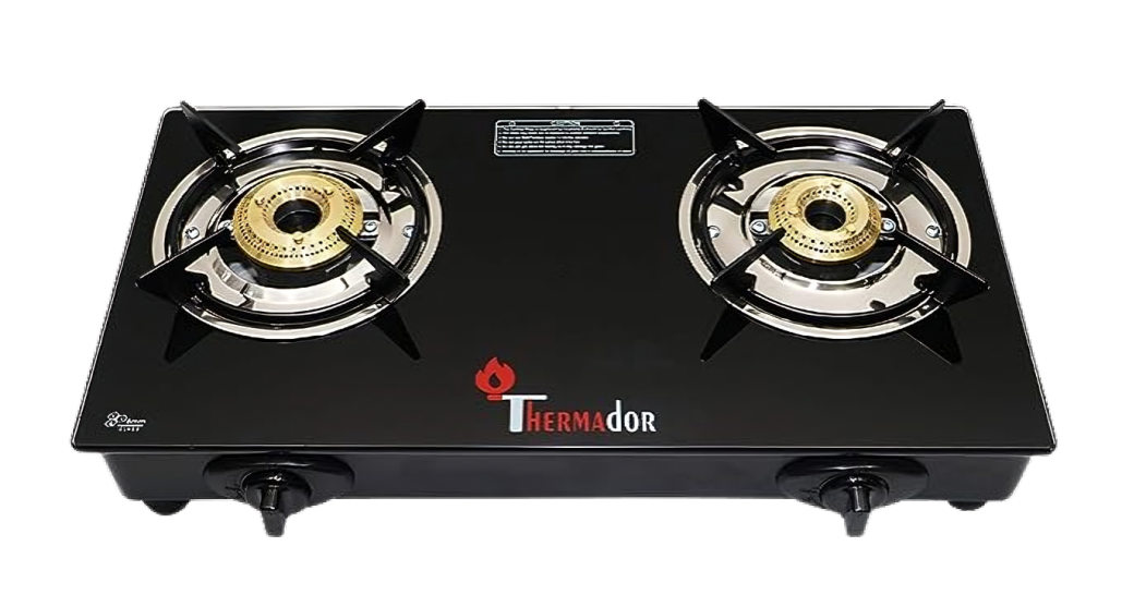 thermador toughened isi certified 2 brass burner glass top gas stove