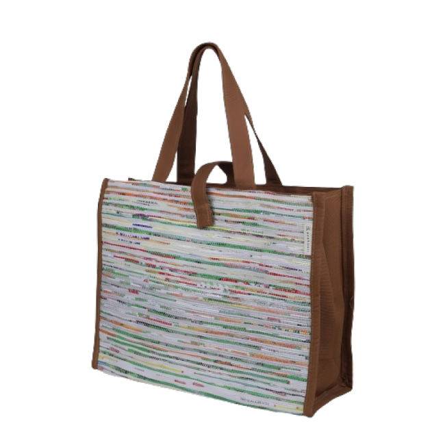 book tote multicoloured with brown