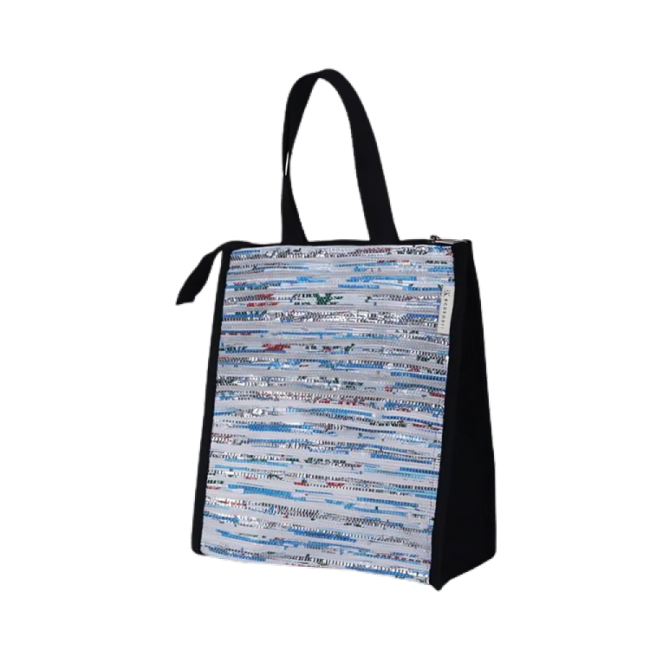 multicolored lunch bag