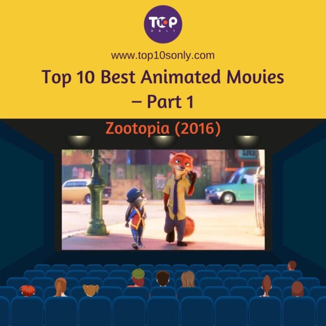 top 10 best animated movies – part 1 zootopia (2016)