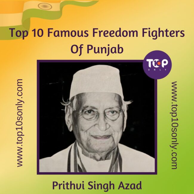 top 10 famous freedom fighters of punjab prithvi singh azad